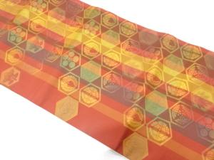 亀甲に家紋織り出し　名古屋帯